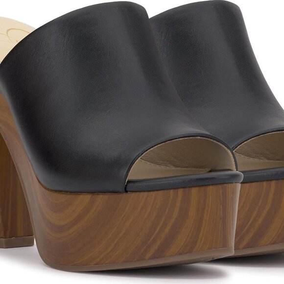 Women's Faux Leather Platform Sandals Size 7 Rubber Sole Open Toe Slip On - Picture 7 of 7